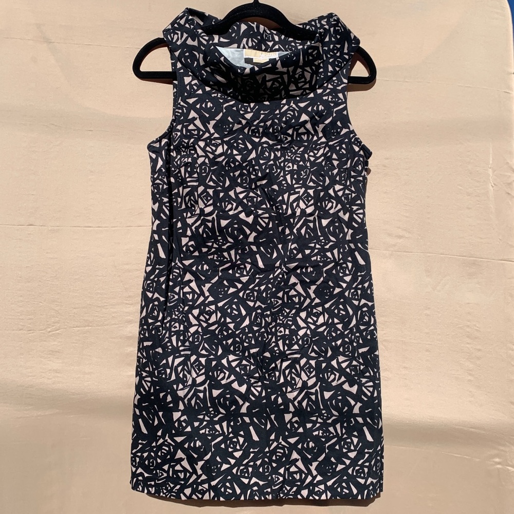 Rolled Stand Collar Shift Dress